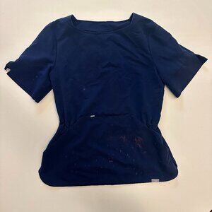 FIGS Remera Kangaroo Pocket Scrub Top Navy Blue Small